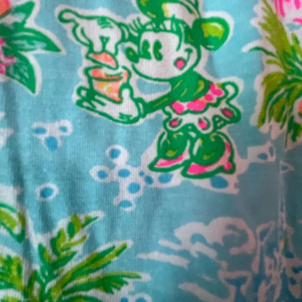 Disney Parks Lilly Pulitzer Mickey Minnie Mouse Finn Logo Long Sleeve T-Shirt - Picture 3 of 6